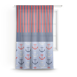 Classic Anchor & Stripes Sheer Curtain - 50"x84"