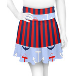 Classic Anchor & Stripes Skater Skirt - Large