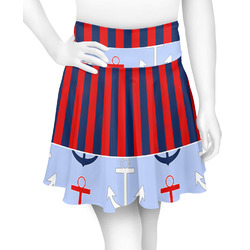 Classic Anchor & Stripes Skater Skirt - Medium