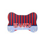 Classic Anchor & Stripes Bone Shaped Dog Food Mat (Small) (Personalized)