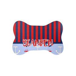 Classic Anchor & Stripes Bone Shaped Dog Food Mat (Small) (Personalized)