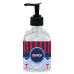 Classic Anchor & Stripes Glass Soap & Lotion Bottle - Single Bottle (Personalized)