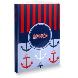 Classic Anchor & Stripes Softbound Notebook - 5.75" x 8" (Personalized)