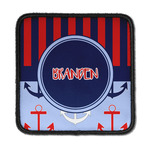 Classic Anchor & Stripes Iron On Square Patch w/ Name or Text