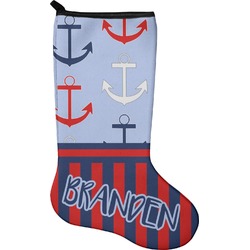 Classic Anchor & Stripes Holiday Stocking - Single-Sided - Neoprene (Personalized)