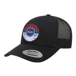 Classic Anchor & Stripes Trucker Hat - Black (Personalized)