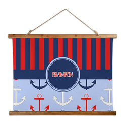 Classic Anchor & Stripes Wall Hanging Tapestry - Wide (Personalized)