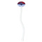 Classic Anchor & Stripes White Plastic 7" Stir Stick - Oval - Single Stick