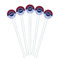 Classic Anchor & Stripes White Plastic 7" Stir Stick - Round - Fan View