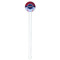 Classic Anchor & Stripes White Plastic 7" Stir Stick - Round - Single Stick