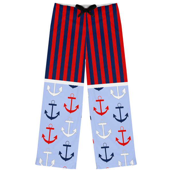 Custom Classic Anchor & Stripes Womens Pajama Pants - S