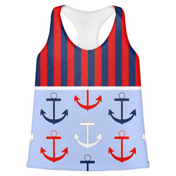 Classic Anchor & Stripes Womens Racerback Tank Top