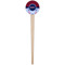 Classic Anchor & Stripes Wooden 4" Food Pick - Round - Single Pick