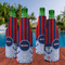 Classic Anchor & Stripes Zipper Bottle Cooler - Set of 4 - LIFESTYLE