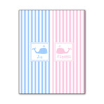 Striped w/ Whales Wood Print - 11x14 (Personalized)