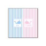 Striped w/ Whales Wood Print - 12x12 (Personalized)