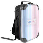 Striped w/ Whales Kids Hard Shell Backpack (Personalized)