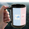 Striped w/ Whales 15oz. Black Mug - LIFESTYLE