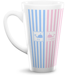 Striped w/ Whales 16 Oz Latte Mug (Personalized)