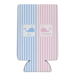 Striped w/ Whales Can Cooler (16 oz) (Personalized)