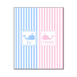 Striped w/ Whales Wood Print - 16x20 (Personalized)