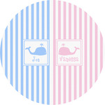 Striped w/ Whales Multipurpose Round Labels - 2" (Personalized)