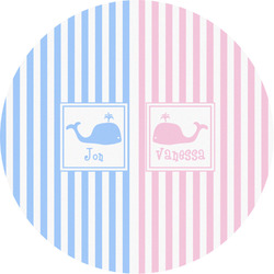 Striped w/ Whales Multipurpose Round Labels - 2" (Personalized)