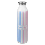 Striped w/ Whales 20oz Stainless Steel Water Bottle - Full Print (Personalized)