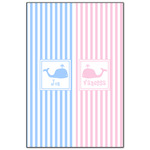 Striped w/ Whales Wood Print - 20x30 (Personalized)