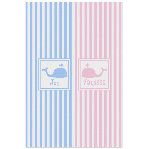 Custom Striped w/ Whales Poster - Matte - 24x36 (Personalized)