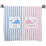 Striped w/ Whales Bath Towel (Personalized)