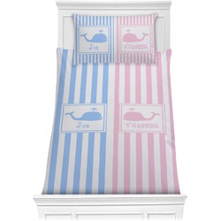 Striped w/ Whales Comforter Set - Twin (Personalized)