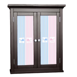 Striped w/ Whales Cabinet Decal - Medium (Personalized)