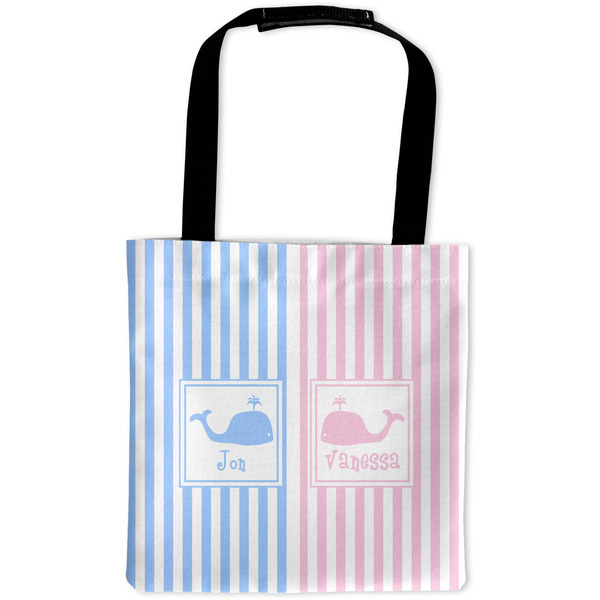 Custom Striped w/ Whales Auto Back Seat Organizer Bag (Personalized)