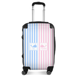 Striped w/ Whales Suitcase - 20" Carry On (Personalized)