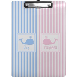 Striped w/ Whales Clipboard (Letter Size) (Personalized)