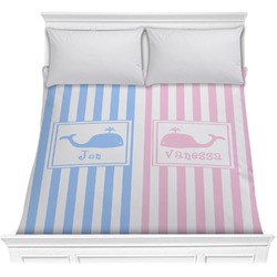 Striped w/ Whales Comforter - Full / Queen (Personalized)