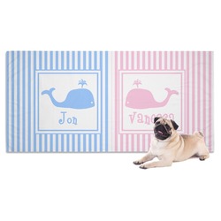 Striped w/ Whales Dog Towel (Personalized)