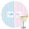 Striped w/ Whales Drink Topper - XLarge - Single with Drink