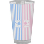 Striped w/ Whales Pint Glass - Full Color (Personalized)