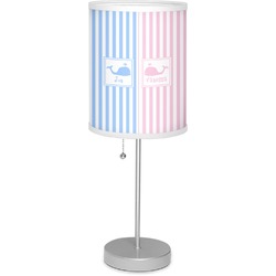 Striped w/ Whales 7" Drum Lamp with Shade Linen (Personalized)