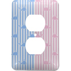 Striped w/ Whales Electric Outlet Plate