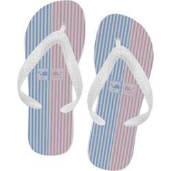 Striped w/ Whales Flip Flops - Small (Personalized)