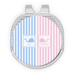 Striped w/ Whales Golf Ball Marker - Hat Clip - Silver