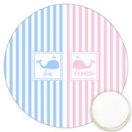 Striped w/ Whales Printed Cookie Topper - 3.25" (Personalized)