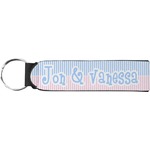 Striped w/ Whales Neoprene Keychain Fob (Personalized)