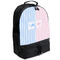 Striped w/ Whales Large Backpack - Black - Angled View