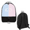 Striped w/ Whales Large Backpack - Black - Front & Back View