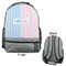 Striped w/ Whales Large Backpack - Gray - Front & Back View