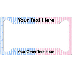 Striped w/ Whales License Plate Frame - Style A (Personalized)